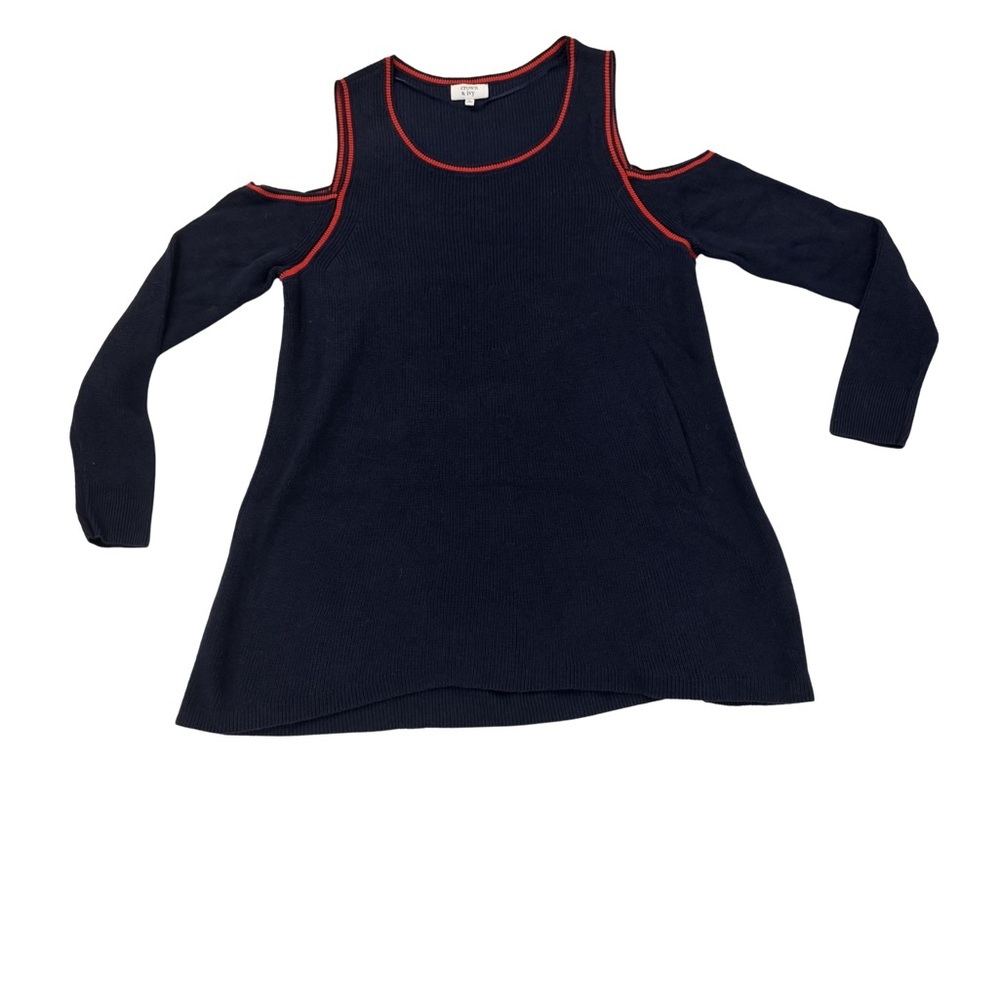 Crown & Ivy Navy Top with Red Accent